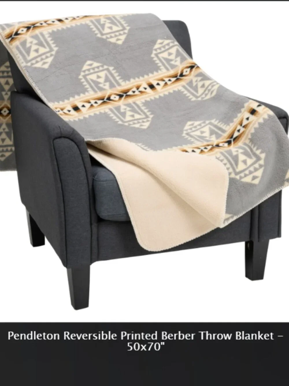 NEW Pendleton Reversible Printed Berber Throw Blanket - 50x70